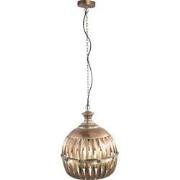 PTMD Ixavi Gold Iron Hanging Lamp Knotted Look Shade