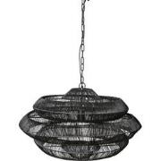 PTMD Jeff Black Iron 5 Layer Round Hanging Lamp