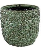 PTMD Danillo Green Glazed Ceramic Pot Drops Round XL