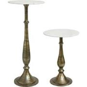 PTMD Sonnel Champagne Marble Iron Side Table SV2