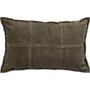 PTMD Cobie Green Suede Leather Cushion Rectangle