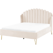 Beliani AMBILLOU - Tweepersoonsbed-Beige-Fluweel