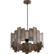 PTMD Levan Brass Stone Veneer Hanging Lamp Round