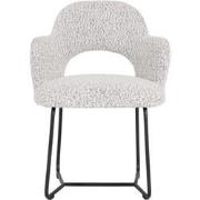 MUST Living Arm chair Vista,81x60x59 cm, bouclé light grey