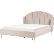 Beliani AMBILLOU - Tweepersoonsbed-Beige-Polyester