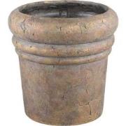 PTMD Helena Brown cement pot round gold finish XXL