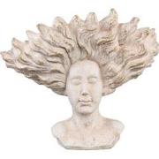 PTMD Kimbere Cream Cement Face Shaped Statue Hair L