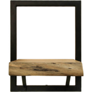 HSM Collection-Wandplank Levels Live Edge -25x22x32-Naturel/Zwart-Acac...