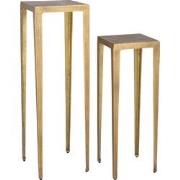 PTMD Rivva Brass Casted Alu Square Side Table Sv2 High