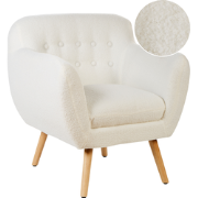 Beliani MELBY - Fauteuil-Wit-Bouclé