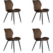 PoleWolf - Lupo chair - Velvet - Bronze - Set of 4