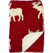 Geen merk REINDEER - Plaid 140x180 cm - fleece deken met sherpa voerin...