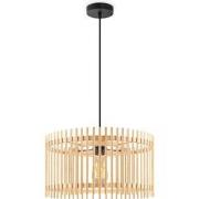 Boheemse Hanglamp - Bamboe Lampenkap - Rond - Beige - Ø40 x 126 cm - E...