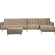 Beliani ABERDEEN - Modulaire Sofa-Beige-Fluweel