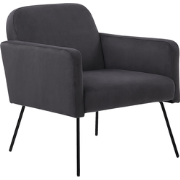 Beliani NARKEN - Fauteuil-Grijs-Fluweel