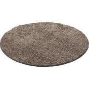 Tapijtenloods Basic Rond Shaggy vloerkleed Caramel Hoogpolig- 80 CM RO...