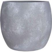 Mica Decorations Bloempot Lester rond mat lichtgrijs stone handgemaakt...