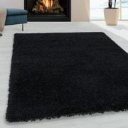 Tapijtenloods Monaco Soft Shaggy Hoogpolig Vloerkleed Black- 80x150 CM