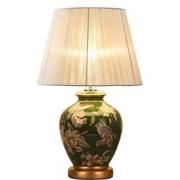 Fine Asianliving Chinese Tafellamp Porselein Groen Bloemen Handgemaakt