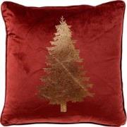 Geen merk TREE - Kussenhoes 45x45 cm - Kerst - Biking red - rood - Dut...