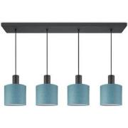 Moderne hanglamp Canvas - Blauw - verlichtingspendel Xxl Bar 4L inclus...