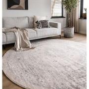 Rond vintage Vloerkleed Aila Zand/Beige - Polypropyleen - Rond 190 Ø -...