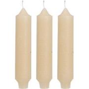 Palermo kaarsen set 3 stuks dia. 3.5 x H 17 cm creme