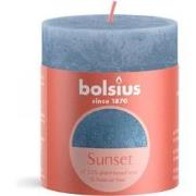 Rustiek stompkaars sunset 80 x 68 mm Sky blue blue kaars