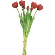 Bosje Tulpen Tulp Duchesse Double rood kunstbloem