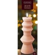 LED kaars d8.4h23 cm licht roze/wwt kerst