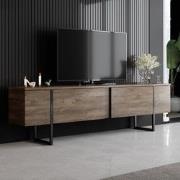 TV Meubel Luxe Walnoot Zwart Melamine 180x50x30 cm