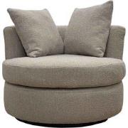 Draaifauteuil Rond - Taupe - Stof - Draaifauteuil Thony