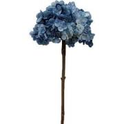 Kunstbloem hortensia 66 cm, blauw/groen