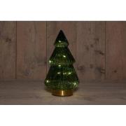 B.O.T. Tree Glass 15X28,5 cm Green With Golden Base 10Led