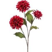 Kunstbloem dahlia red/gold line, 72 cm