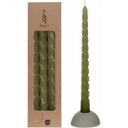 Twisted candles set 3 st, moss green