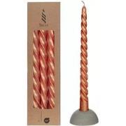 Twisted candles set 3 st, coper metallic