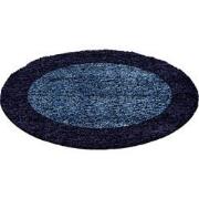 Tapijtenloods Basic Rond Shaggy Kader vloerkleed Blauw Hoogpolig- 120 ...