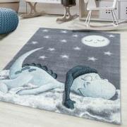 Tapijtenloods Bambi Dino Kinderkamer Vloerkleed Laagpolig Blauw Grijs-...