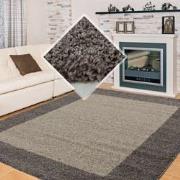 Tapijtenloods Basic Shaggy Kader vloerkleed Taupe Hoogpolig- 300x400 C...