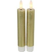 Ledkaars Lyon 2x2x15 cm goud set van 2