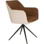 Housecraft Living Daley Eetkamerstoelen Beige/Bruin - Set van 2