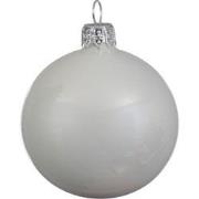 4 Glazen kerstballen glans 10 cm winter wit