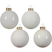 Kerstballen mix glas d7 cm wolwit 42 stuks