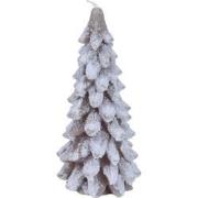 Kaars wax d8h16.5 cm licht bruin kerst