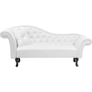 Beliani LATTES - Chaise longue-Wit-Kunstleer