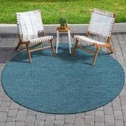 Tapijtenloods Uni Binnen en Buiten Rond Vloerkleed Solid Outdoor Laagp...