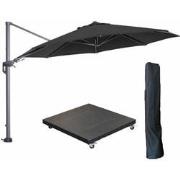 Garden Impressions Hawaii zweefparasol Ø350 cm carbon black / zwart me...