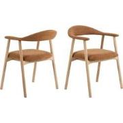 HSM Collection-Eetkamerstoel Ella Met Arm S/2-56x54x76-Terracotta/Whit...