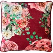 Dutch Decor MINOU - Sierkussen 45x45 cm - velvet - bloemen - red plum ...